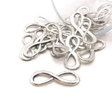 4, 20 or 50 Pieces: Silver Infinity Connector Charms