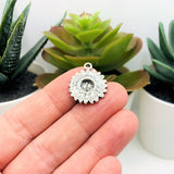 1, 4, 20 or 50 Pieces: Small Antique Silver Sunflower Head Charms