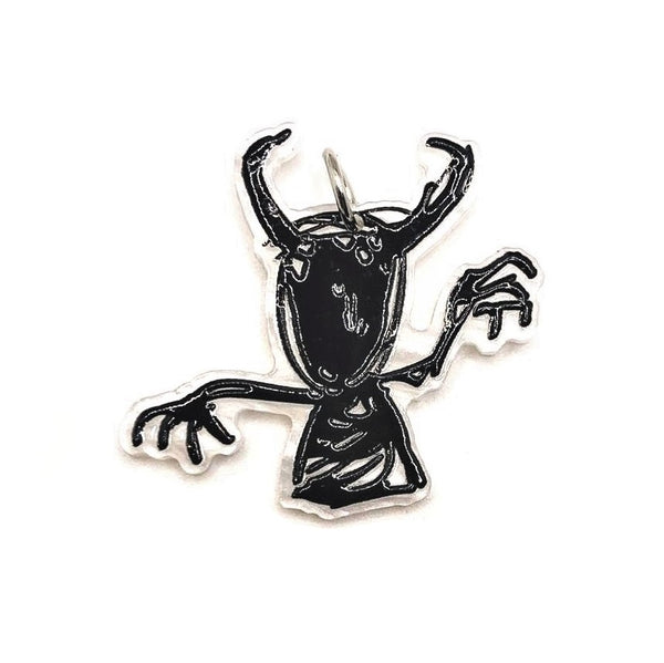 1, 4 or 20 Pieces: White and Black Devil Crayon Drawing Pendant Charms