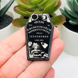 1, 4 or 20 Pieces: Black Ouija Coffin Charms - Double Sided