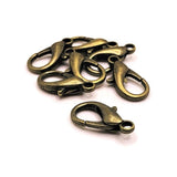 100 or 500 Pieces: Large 8 x 16 mm Bronze Lobster Claw Clasps