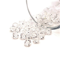 4, 20 or 50 Pieces: 6 mm Bicone Clear Diamond Imitation Crystal April Birthstone Beads