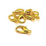 100 or 500 Pieces: Large 8 x 16 mm Gold Plated Lobster Claw Clasps