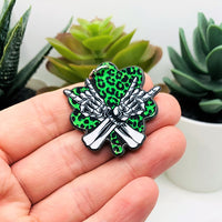 1, 4 or 20 Pieces: Punk St. Patrick's Day Skeleton Hands Charms - Double Sided