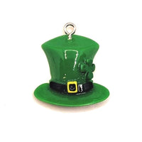 1, 4, or 20 Pieces: St. Patrick's Day Green Leprechaun Hat Pendant