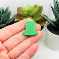 1, 4, or 20 Pieces: St. Patrick's Day Green Leprechaun Hat Pendant