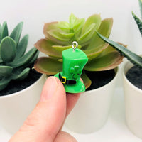 1, 4, or 20 Pieces: St. Patrick's Day Green Leprechaun Hat Pendant