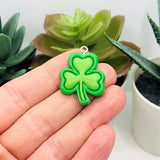 1, 4, or 20 Pieces: St. Patrick's Day Green Resin Four-Leaf Clover