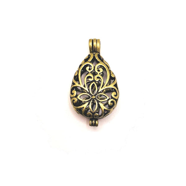 4 or 20 Pieces: Bronze Filigree Teardrop Diffuser Lockets