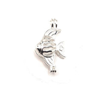 4 or 20 Pieces: Silver Plated Angel Fish Bead Diffuser Lockets