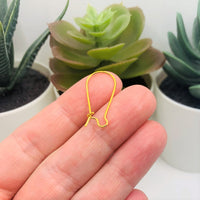 100 or 500 Pieces: Gold Plated Kidney Earring Wires