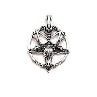 1, 4 or 20 Pieces: Silver Satanic Baphomet Pentagram Charms