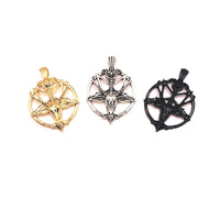 1, 4 or 20 Pieces: Silver Satanic Baphomet Pentagram Charms