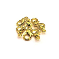 100 or 500 Pieces: 6 x 10 mm Gold Plated Lobster Claw Clasps