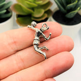 4, 20 or 50 Pieces: Silver Volleyball Girl 3D Charms