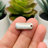 4, 20 or 50 Pieces: Silver Enough Word Bar Tag Charms