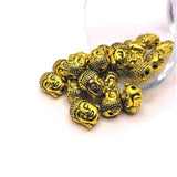 4, 20 or 50 Pieces: Antique Gold Happy Buddha Head Beads