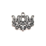 4, 20 or 50 Pieces: Silver Filigree Mom Charms