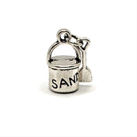 4, 20 or 50 Pieces: Silver Sand Pail 3D Charms