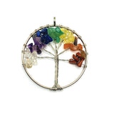 1 or 4 Pieces: Quartz Chip Chakra Tree of Life Pendants