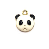 4, 20 or 50 Pieces: Black and White Panda Face Charms