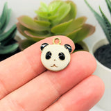 4, 20 or 50 Pieces: Black and White Panda Face Charms