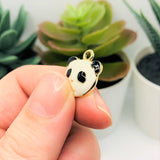 4, 20 or 50 Pieces: Black and White Panda Face Charms