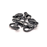 100 or 500 Pieces: 6 x 10 mm Gunmetal Plated Lobster Claw Clasps