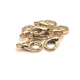 100 or 500 Pieces: 6 x 10 mm KC Gold / Light Gold Plated Lobster Claw Clasps