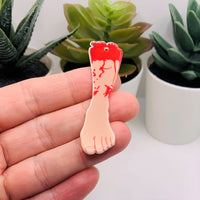 1, 4 or 20 Pieces: Acrylic Severed Leg Limb Charm - Double Sided