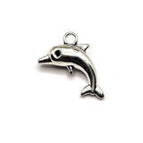 4, 20 or 50 Pieces: Silver Dolphin 3D Charms