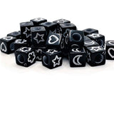 200 Pieces: Black and White Mixed Symbol Beads