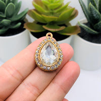 2 Pieces Vintage Diamond Rhinestone Pendants