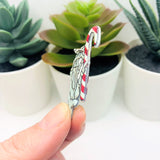 1, 4 or 20 Pieces: Skeleton Hand with Candy Cane Creepy Christmas Charms - Double Sided