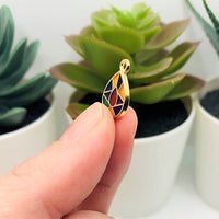 1, 4, 20 or 50 Pieces: Stained Glass Teardrop Charms