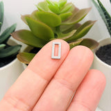 1, 4, 20 or 50 Pieces: Small Stainless Steel Rectangle Accent Charms