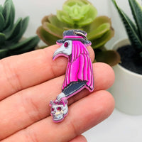 1, 4 or 20 Pieces: Pink Goth Plague Doctor Halloween Charms - Double Sided