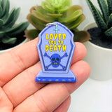 1, 4 or 20 Pieces: Loved you to Death Tombstone Halloween Charms - Double Sided