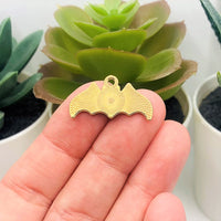 4, 20 or 50 Pieces: Black Enamel Bat with Glitter Wings Charms