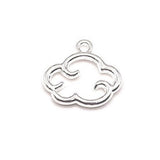 4, 20 or 50 Pieces: Silver Plated Cloud Charms - Double Sided