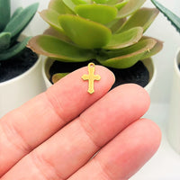 4, 20 or 50 Pieces: Tiny Gold 304 Stainless Steel Cross Charms