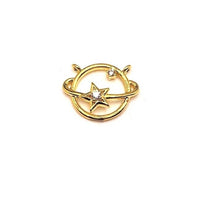4, 20 or 50 Pieces: Gold Plated, Cubic Zirconia Celestial Connector Charms