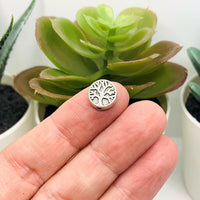 4, 20 or 50 Pieces: Silver Round Tree of Life Spacer Charm Beads - Double Sided