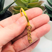 4, 20 or 50 Pieces: Gold Plated Key Chain Starter Base Split Rings