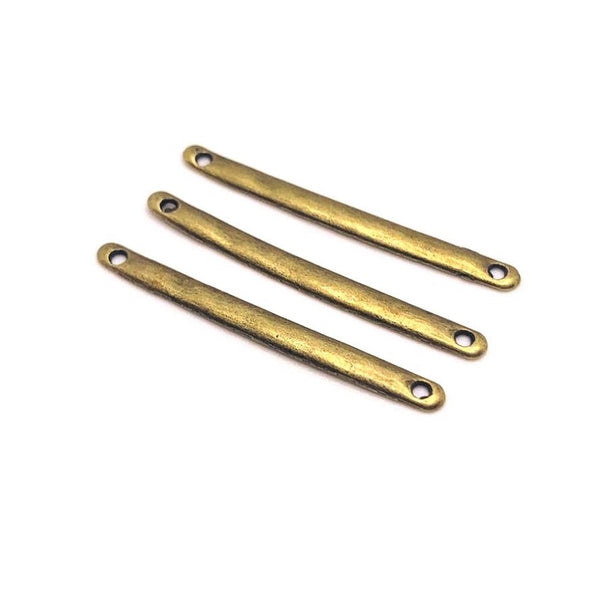 4, 20 or 50 Pieces: Bronze 33x3mm Simple Minimalist Bar Connectors