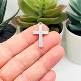 4, 20 or 50 Pieces: Silver Simple Cross Charms