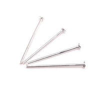 100 or 500 Pieces: 20 mm Silver Plated Head Pins, 21 gauge