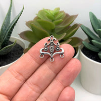 4, 20 or 50 Pieces: Silver Filigree Chandelier Connector Charms