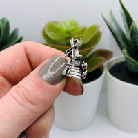 4, 20 or 50 Pieces: Antique Silver 3D Windmill Charms