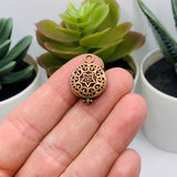 4 or 20 Pieces: Tiny Red Copper Filigree Aromatherapy Essential Oil Diffuser Lockets